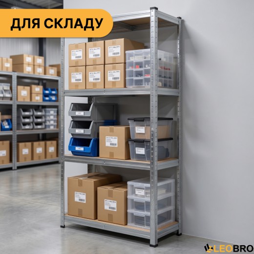 Стелаж LEOBRO Premium 150 х 70 х 30 см, 175кг/полиця, 4 полиці (LB-R111) - 10