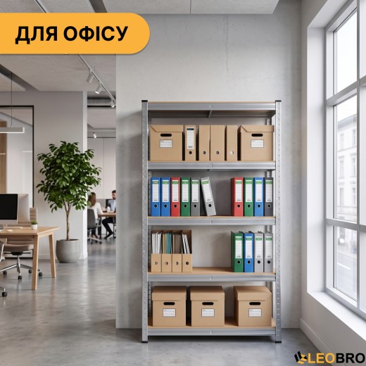 Стелаж LEOBRO Premium 150 х 70 х 30 см, 175кг/полиця, 5 полиць (LB-R112) - 8