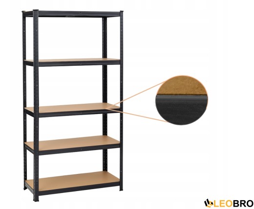 Стелаж LEOBRO Premium Black 180 х 90 х 40 см, 175кг/полиця, 5 полиць (LB-R115) - 1
