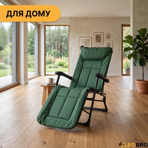 Розкладне крісло ліжко з вбудованим матрацом LEOBRO Green (LB-FCB-G3-GRN) - 10