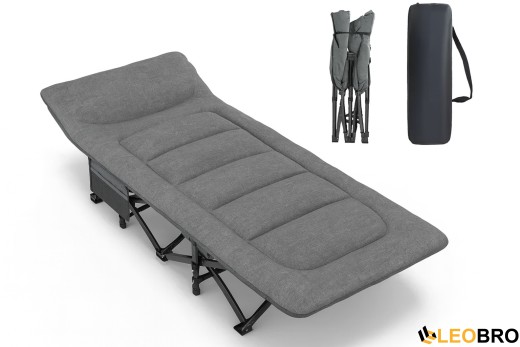 Туристична похідна розкладачка з вбудованим матрацом LEOBRO Grey (LB-CC-K1-GRY) - 5