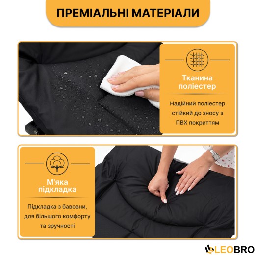 Туристическая походная раскладушка со встроенным матрасом LEOBRO Black (LB-CC-K1-BLK) - 5