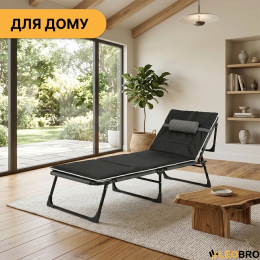 Раскладная кровать (раскладушка) с Mesh-матрасом и подушкой LEOBRO Striped (LB-FB-A2-STR) - 12