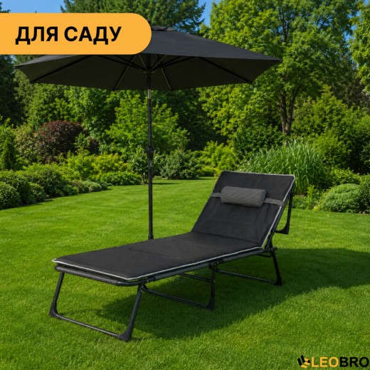 Раскладная кровать (раскладушка) с Mesh-матрасом и подушкой LEOBRO Striped (LB-FB-A2-STR) - 2