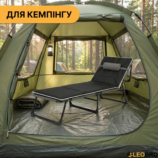 Раскладная кровать (раскладушка) с Mesh-матрасом и подушкой LEOBRO Striped (LB-FB-A2-STR) - 3