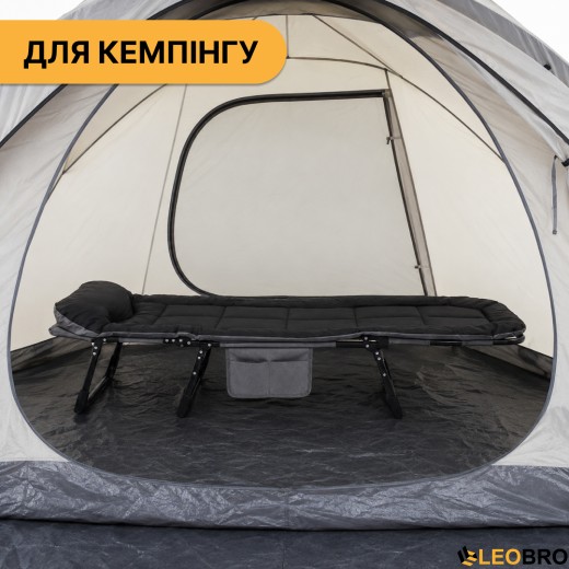 Раскладная кровать (раскладушка) со встроенным матрасом LEOBRO Black (LB-FB-M1-BLK) - 9