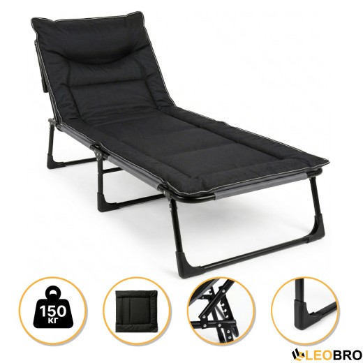 Раскладная кровать (раскладушка) со встроенным матрасом LEOBRO Black (LB-FB-S1-BLK) - 1