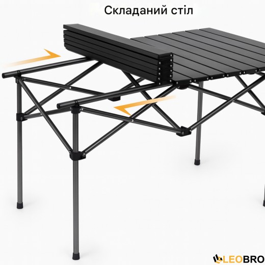 Складаний туристичний стіл для пікніка LEOBRO 120x60x50 см (LB-FT-A3) - 3