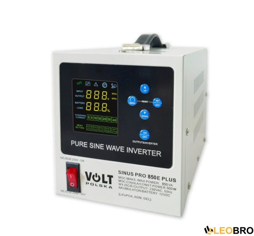 Гібридне ДБЖ/інвертор Volt Polska SINUS PRO 850 E PLUS 12/230V 500/850W (3SPM08012M) - 1
