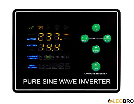 Гібридний ДБЖ/інвертор Volt Polska SINUS PRO 1200 E PLUS 12/230V 800/1200W (3SPM12012M) - 5