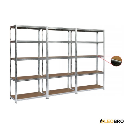 Набор из трех стеллажей LEOBRO Premium 150 х 210 х 30 см, 150кг/полка, 5 полок (LB-R110Х3) - 1