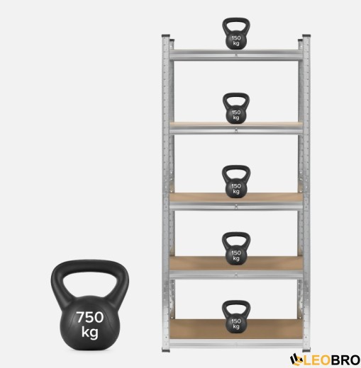 Набор из трех стеллажей LEOBRO Premium 150 х 210 х 30 см, 150кг/полка, 5 полок (LB-R110Х3) - 4