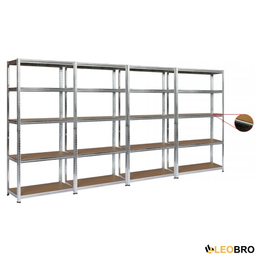 Набор из четырех стеллажей LEOBRO Premium 150 х 280 х 30 см, 150кг/полка, 5 полок (LB-R110Х4) - 1