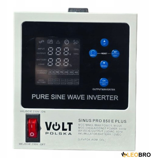 Комплект Volt Polska SINUS PRO 850 E PLUS 12/230V 500/850W + Акумулятор AGM 12V 100 Ah - 3