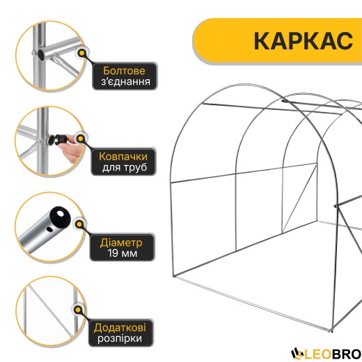 Садова теплиця парник LEOBRO Garden 6м2 Green (LB-G101-GRN) - 3