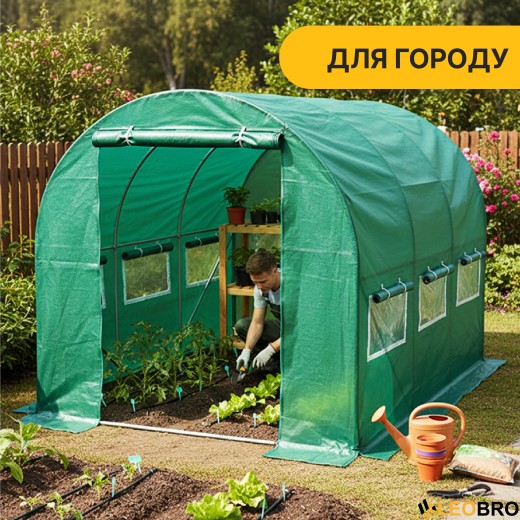 Садова теплиця парник LEOBRO Garden 6м2 Green (LB-G101-GRN) - 7
