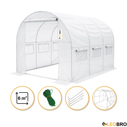 Садова теплиця парник LEOBRO Garden 6м2 White (LB-G101-WHT) - 1