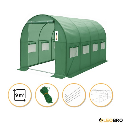 Садова теплиця парник LEOBRO Garden 9м2 Green (LB-G102-GRN) - 1