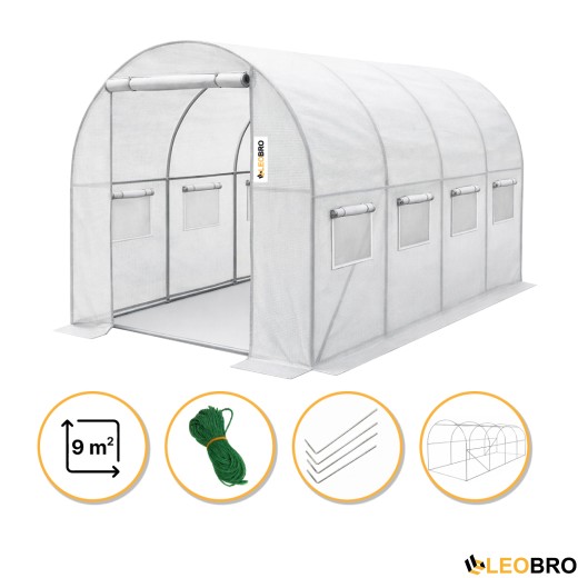 Садова теплиця парник LEOBRO Garden 9м2 White (LB-G102-WHT) - 1
