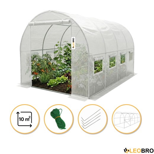 Садова теплиця парник LEOBRO Garden 10м² White (LB-G103-WHT) - 1
