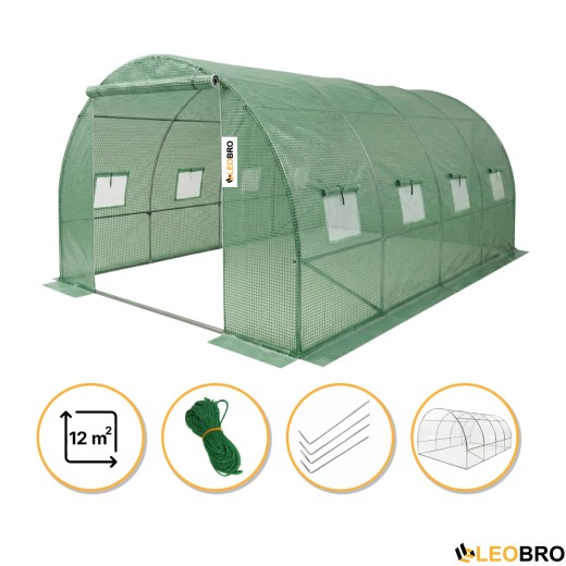 Садова теплиця парник LEOBRO Garden 12м2 Green (LB-G104-GRN) - 1