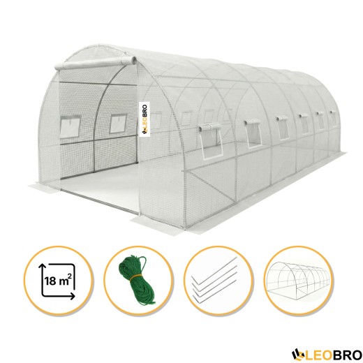 Садова теплиця парник LEOBRO Garden 18м2 White (LB-G105-WHT) - 1