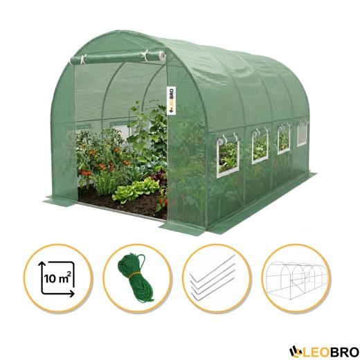 Усиленная садовая теплица парник LEOBRO Garden 10м2 Green (LB-G106-GRN) - 1