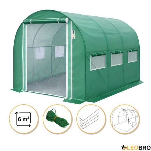 Садова теплиця парник LEOBRO Garden 6м2 Green Mosquito Door (LB-G108-GRN) - 1