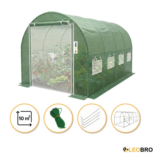 Садовая теплица парник LEOBRO Garden 10м2 Green Mosquito Door (LB-G109-GRN) - 1