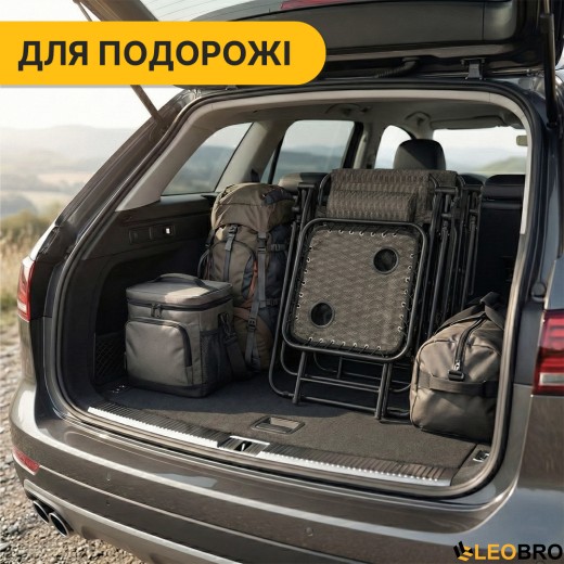 Комплект 2-а розкладні крісла-шезлонга + столик Zero Gravity LEOBRO Plaid (LB-ZGT-F3-PLD) - 4