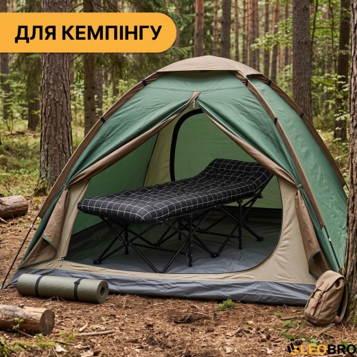 Раскладушка для туризма LEOBRO с толстым бархатным матрасом (LB-CC-L2-PAT) - 3