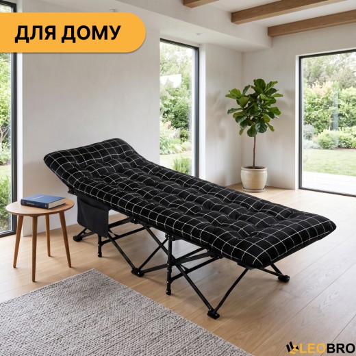Раскладушка для туризма LEOBRO с толстым бархатным матрасом (LB-CC-L2-PAT) - 9