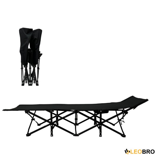 Розкладачка для туризму LEOBRO з товстим оксамитовим матрацом (LB-CC-L2-GRY) - 4