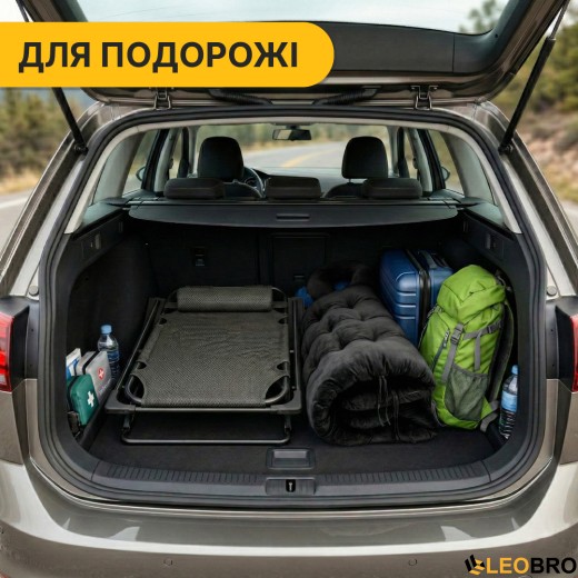 Розкладне крісло ліжко з оксамитовим матрацом LEOBRO Black (LB-FCB-G4-BLK) - 4