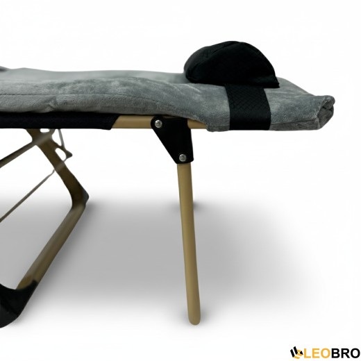 Розкладне крісло ліжко з оксамитовим матрацом LEOBRO Grey (LB-FCB-G5-GRY) - 3