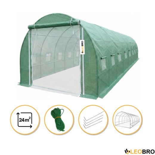 Посилена садова теплиця парник LEOBRO Garden 24м2 Green Mosquito Door (LB-G125-GRN) - 1