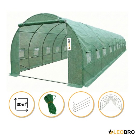 Посилена садова теплиця парник LEOBRO Garden 30м2 Green (LB-G126-GRN) - 1