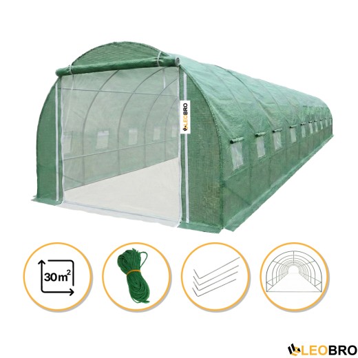 Посилена садова теплиця парник LEOBRO Garden 30м2 Green Mosquito Door (LB-G127-GRN) - 1