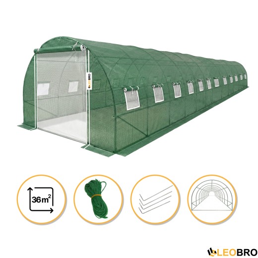 Усиленная садовая теплица парник LEOBRO Garden 36м2 Green Mosquito Door (LB-G129-GRN) - 1