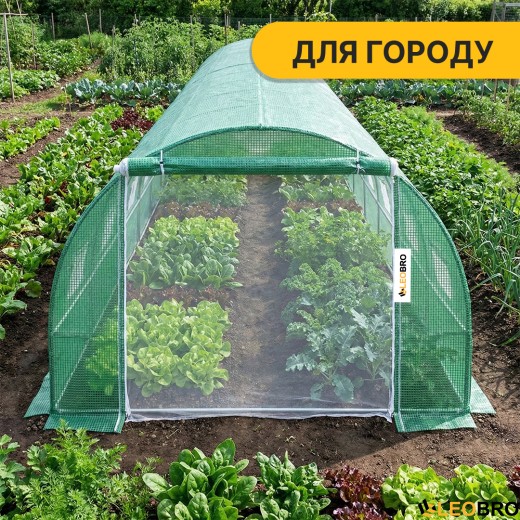 Усиленная садовая теплица парник LEOBRO Garden 36м2 Green Mosquito Door (LB-G129-GRN) - 6