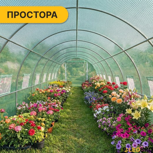Усиленная садовая теплица парник LEOBRO Garden 36м2 Green Mosquito Door (LB-G129-GRN) - 9