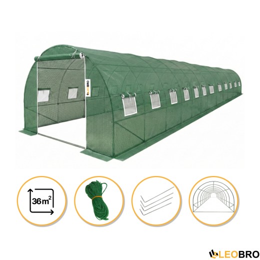 Посилена садова теплиця парник LEOBRO Garden 36м2 Green (LB-G128-GRN) - 1