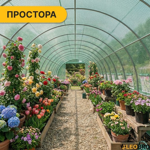 Посилена садова теплиця парник LEOBRO Garden 36м2 Green (LB-G128-GRN) - 8