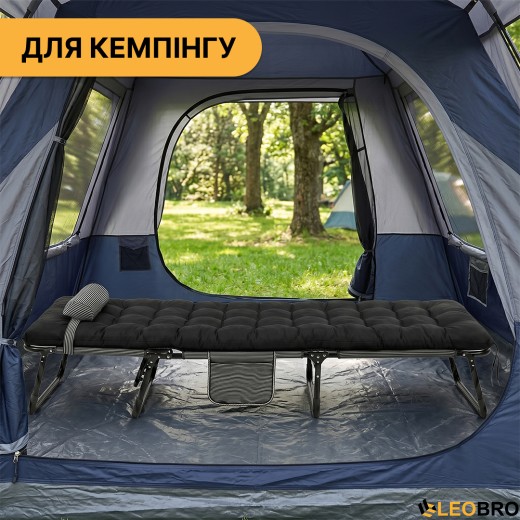 Розкладне ліжко (розкладачка) з матрацом і подушкою LEOBRO Striped (LB-FB-A1-STR) - 3