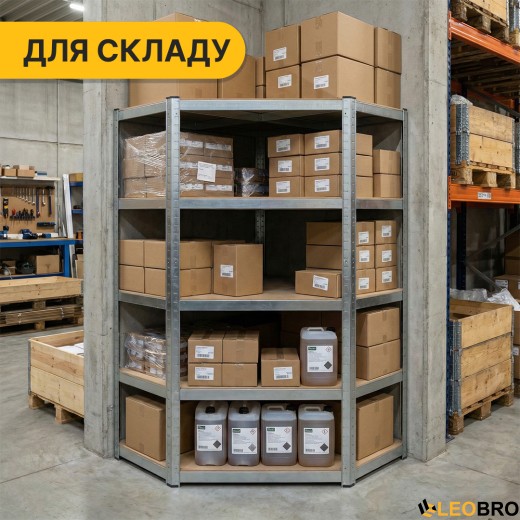 Стелаж кутовий LEOBRO Premium 180 х 90 х 40 см, 175кг/полиця, 5 полиць (LB-R123) - 8