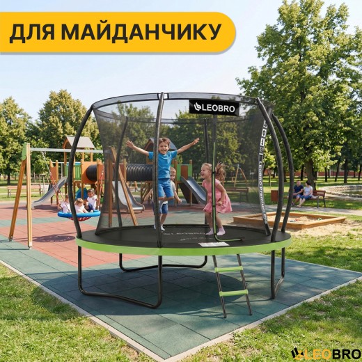 Батут з внутрішньою захисною сіткою 252 см LEOBRO Premium Pro 8FT GREEN (LB-1099) - 8