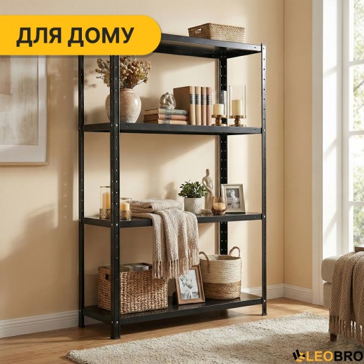 Стелаж з металевими полицями LEOBRO 150 х 75 х 30 см, 35кг/полиця, 4 полиці (LB-R125) - 8
