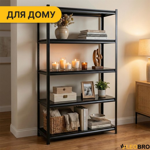 Стелаж з металевими полицями LEOBRO 182 х 90 х 40 см, 175кг/полиця, 5 полиць (LB-R127) - 8