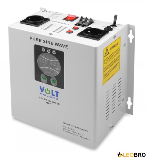 Гібридний ДБЖ/інвертор Volt Polska SINUS PRO 800 S 12/230V 500/800W + 30A MPPT (3SPS098012) - 1