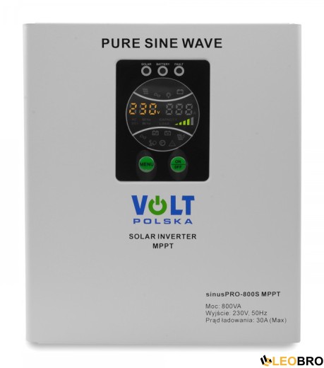Гібридний ДБЖ/інвертор Volt Polska SINUS PRO 800 S 12/230V 500/800W + 30A MPPT (3SPS098012) - 2